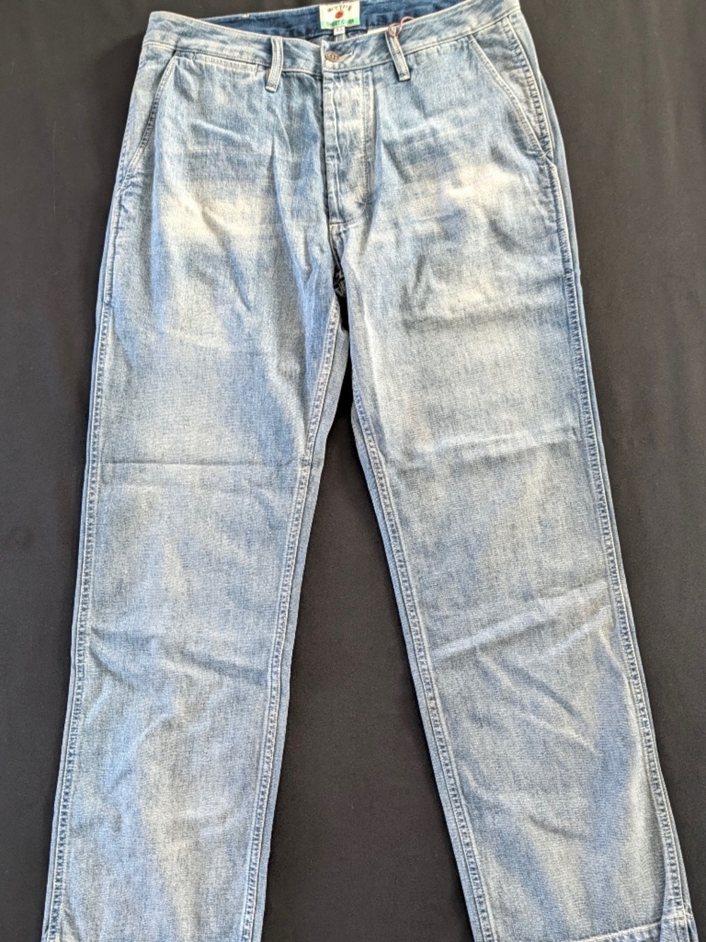 WYTHE New York Denim Chinos Washed Indigo Blue Mens 32 Straight Leg Pant NWT